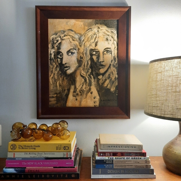 Captivating Original ALAN LOFSNESS Portrait Oil Painting MCM Female Signed Frame - Picture 1 of 13